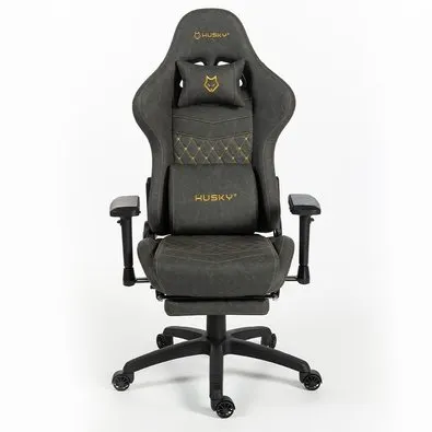 Cadeira Gamer Husky Tempest 4D, Até 145kg, Braços 4D, Almofadas, Reclinável 150º, PU, Descanso para Pés, Cinza - HCG700CZ4D
