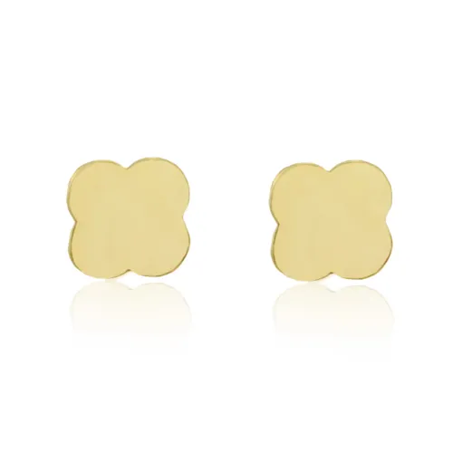 Brinco Trevo 6mm  Polido em Ouro 18K