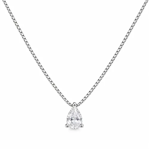 Colar 40 cm com Pingente Gota de Zircônia em Prata 925