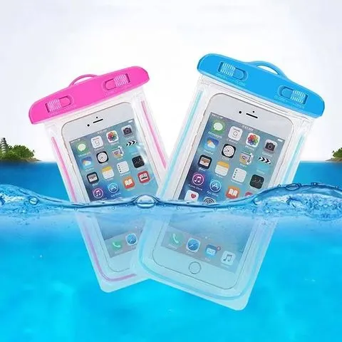 Bolsa à prova d'água universal para natação, luz noturna, à prova d'água, bolsa seca subaquática para iphone, xiaomi, samsung, huawei, capa à prova d'água