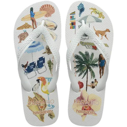 Chinelo Havaianas Farm Colagem Carioca