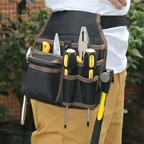 Bolsa de Armazenamento Multifuncional para Ferramentas, Cinto de Ferramentas, Kit de Eletricista, Bolsa de Cintura para Furadeira, Organizador de Chaves e Chave de Fenda