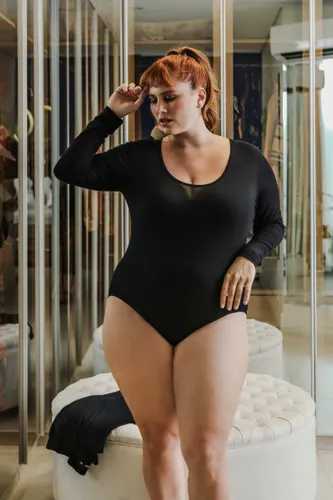 Body Manga Longa Básico Visco Comfort Preto
