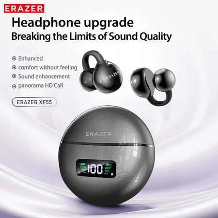 ERAZER XF55 Fone de Ouvido Earbud Al Smart Tradução em Tempo Real Bluetooth com Cancelamento de Ruído 6.0 Display LED Fo