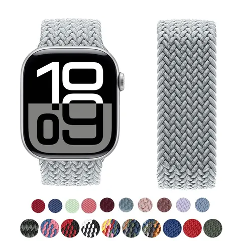 Pulseira para Apple Watch Series 10 11 46mm 42mm 9 7 8 5 SE 6 44mm 45mm 40mm 41mm Ultra 49mm, bracelete trançado Solo Loop