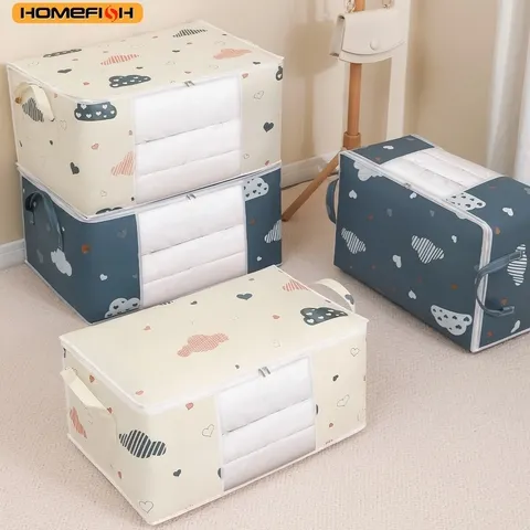 Bolsa de Armazenamento Multifuncional HOMEFISH, Impermeável, à Prova de Poeira e Umidade, Grande para Cobertores, Roupas e Mudanças