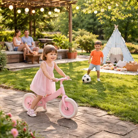 Bicicleta Equilíbrio Infantil sem Pedal Rosa Leve Resistente Coordenação Motora Segurança