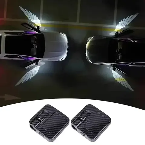Projetor de porta de carro a laser HD sem fio - 2/4 unidades, acessório automotivo, sem necessidade de fiação, alimentado por bateria, para fácil entrada noturna