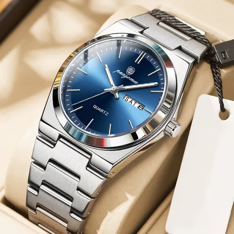 Relógio de Quartzo Ultra Fino PAAZOMU para Homens e Mulheres, Estilo Minimalista, à Prova d'Água, Luminoso, Pulseira Confortável, Presente para o Dia a Dia no Escritório