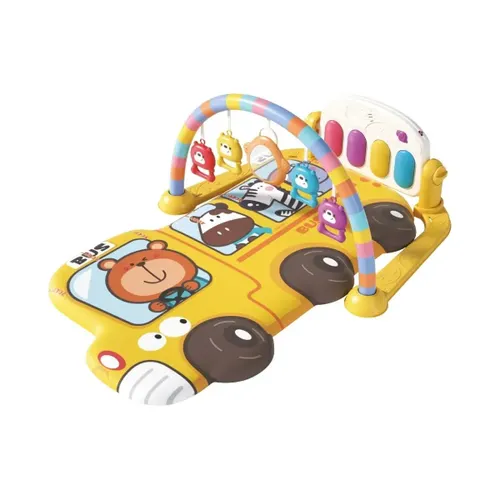 Tapete de Atividade Bebê 3D Ginásio Piano Musical Arco 5 Brinquedos Interativo Maxi Baby - AMARELO