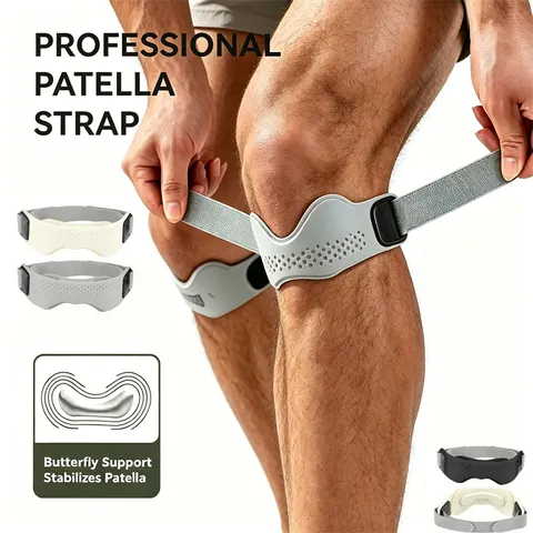 1/2 Peças Faixa de Suporte de Silicone para Tendão Patelar, Almofadas Ajustáveis para Joelho para Homens e Mulheres, Esportes, Corrida, Tênis, Joelho de Saltador