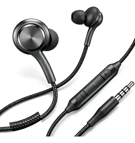 Fone de Ouvido P2 Microfone e Controle com Fio Nylon Reforçado para Celular, Notebook, Pc e Smartphone Cor Preto