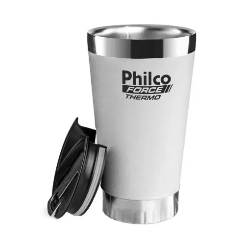 Copo Térmico Philco PTH01P/PTH01B 475ml Quente ou Frio Inox Branco