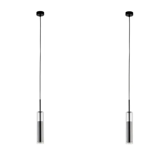 Kit 2 Pendentes Metal Vidro Hilton