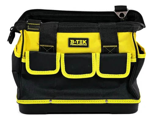 Bolsa Ferramentas Reforçada com Alças e Bolsos Mochila de Transporte Fundo Reforçado Oxford Porta Ferramentas Carregar Cor Amarelo 16 Divisões Prática Eletricista Instalador Pedreiro Encanador