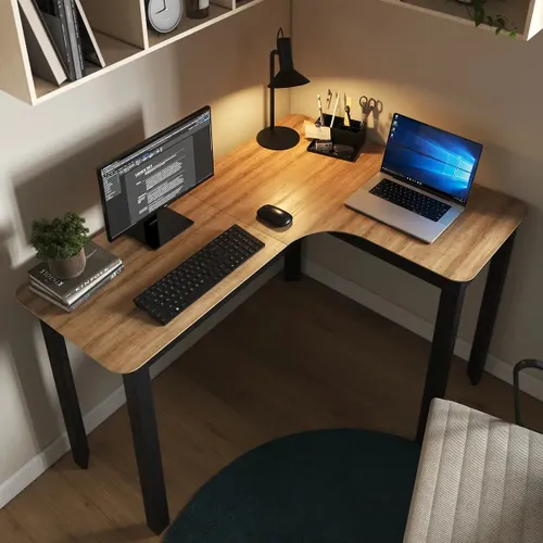 Mesa em L 120cm Escrivaninha de Canto para Home Office Design Moderno Gamer Escritório Industrial Mod: Legos