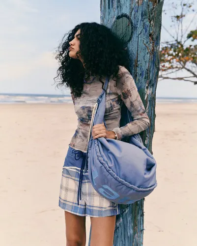 Blusa manga longa Piet + Pool em tule estampada - Multicor