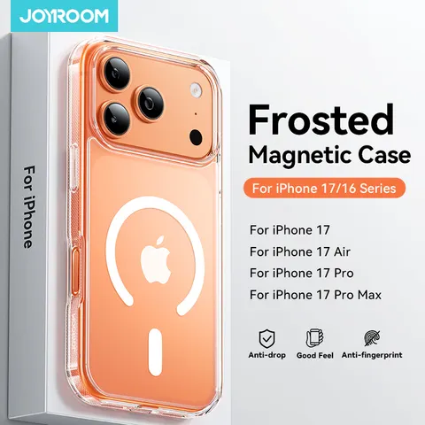 Capa Magnética Fosca Joyroom para iPhone 17 Pro Max, Capa Protetora Antichoque Fosca para iPhone 16 Pro, Capa Magnética para Carregador sem Fio