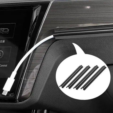 Conjunto de 4 Peças: Protetor de Cabo Interno Automotivo Universal, Clipes Ocultadores de Fios, Organizador de Cabos de Dados, Acessórios de Fixação