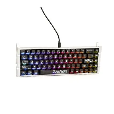 Teclado Magnético Gamer Thunderobot VIC68 SE, Switch Unionwell Polar Pro, 8KHz, Hot-Swappable, RGB, 68%, USB-C, Prata - JM03NZ00E