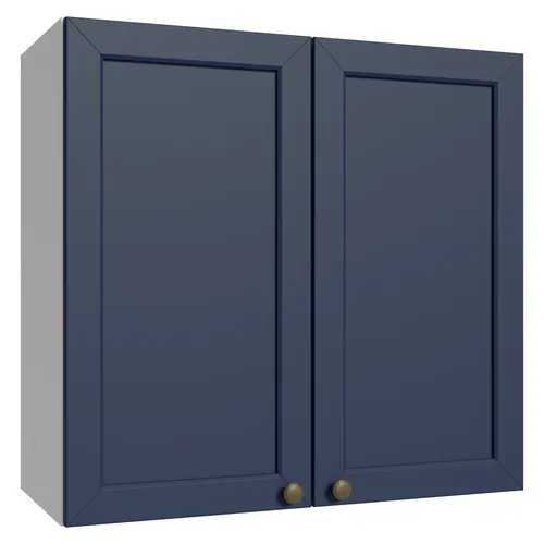 Armário Aéreo 70 cm 2 Portas Branco/Azul Vik Madesa