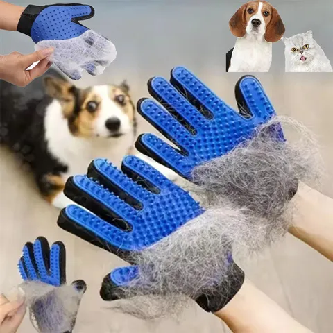 Removedor de pelos de animais de estimação luvas de chuveiro filhote de cachorro gatos escova de banho limpeza pente de silicone luva massagem aliciamento cães suprimentos