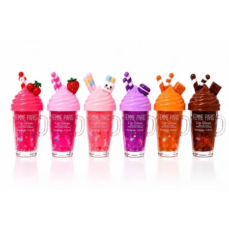 Lip Gloss Femme Paris Milk Shake Brilho Intenso e Hidratação Labial