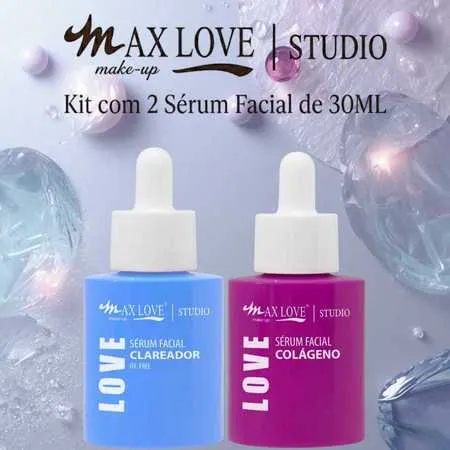 Kit 2 Sérum 30ml - Clareador, Colágeno - Max Love