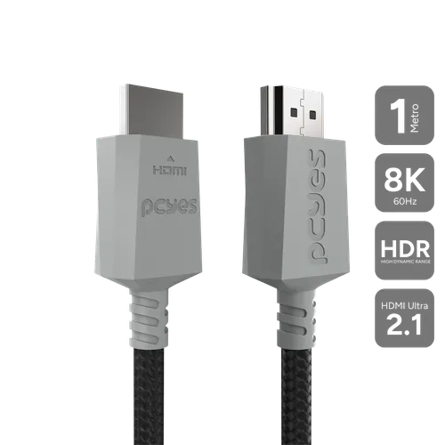 Cabo HDMI PCYES 2.1 Ultra Nylon 8K 60Hz 4K 144Hz 1m PHU21P