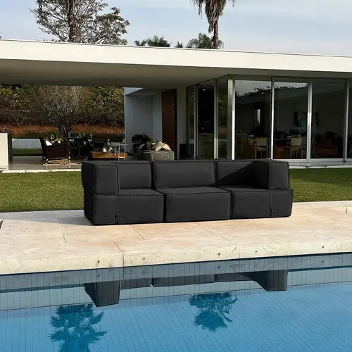 Lounge Zimma com 3 Módulos Preto