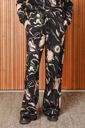 Calça Pantalona Moletom Estampa New Wave