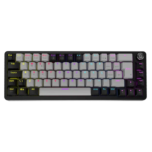 Teclado Mecânico PCYES Mecka 65% ABNT2 Outemu Red com Knob e RGB Rainbow TPMKBVRD