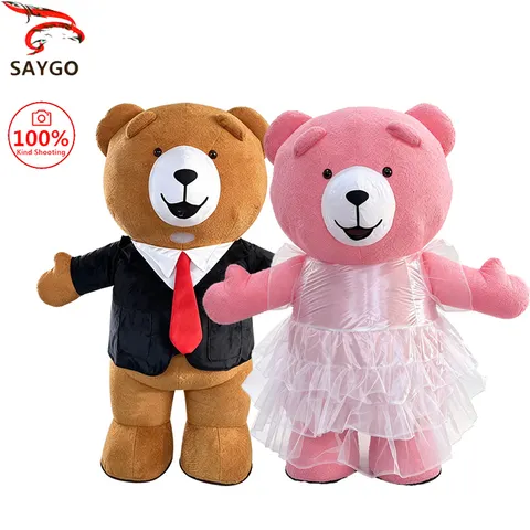 Fato de urso de pelúcia de 2m/2,6m, fantasia de mascote, vestido de urso de pelúcia, camiseta, acessórios para mascote para festas de aniversário, casamentos e eventos.