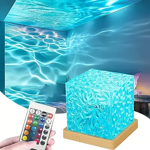 Onda do oceano aurora projetor luz usb remoto rgb ondulação de água 16 cores luz noturna casa escritório barra sala estar luz ambiente