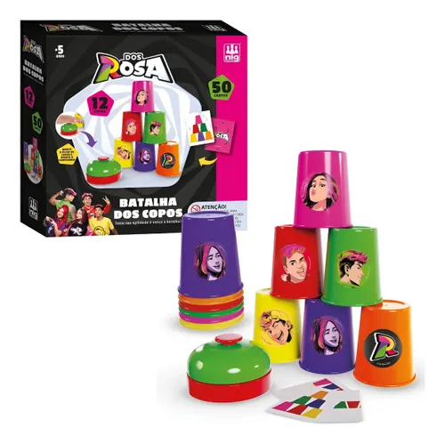 Brinquedo Batalha dos Copos dos Rosa Jogo Infantil Educativo