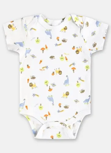 Body em Suedine Essentials Estampado para Bebê Menino (Branco) Up Baby