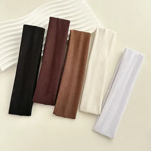Quatro estações sólidas esportes headbands para mulheres fitness correndo yoga cor sólida elástico hairbands estiramento maquiagem acessórios para o cabelo
