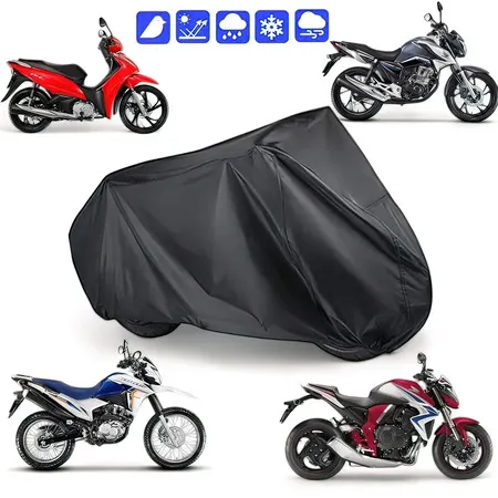 Capa de Cobrir Moto em Couro Forrada Impermeável Anti-Uv Protetora Anti-Risco