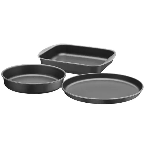 Conjunto de Assadeiras Teflon Tramontina Antiaderente 3 Peças 1.6mm Preto