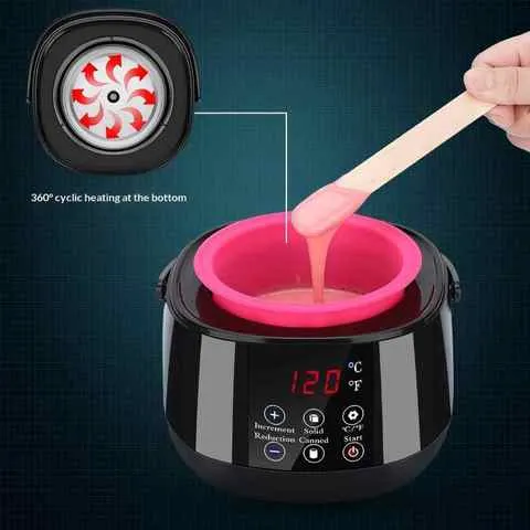 Aquecedor de Cera Digital 500ML para Depilação Profissional, Máquina de Aquecimento de Cera para Remoção de Pelos, Panela para Derreter Cera