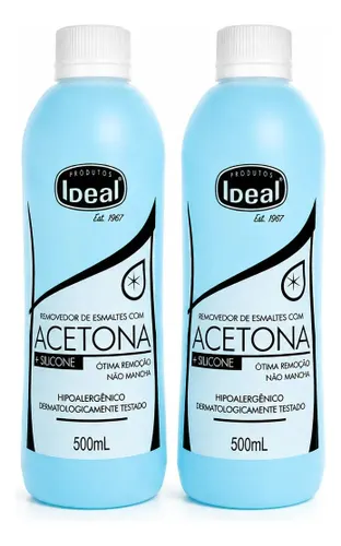 Kit 2 Removedores de Esmalte Ideal Cosméticos com Acetona 500ml