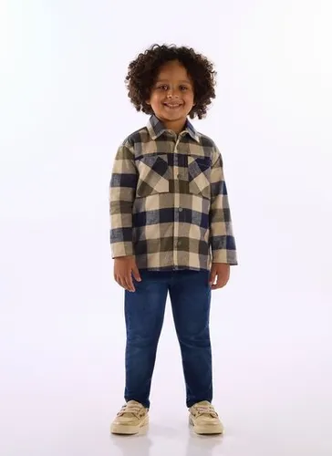 Jaqueta Infantil em Tecido Flanelado Xadrez Verde