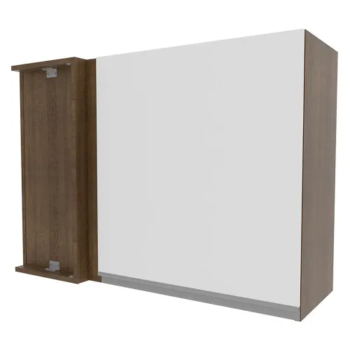 Armário Aéreo de Canto Madesa Glamy 1 Porta Rustic/Branco