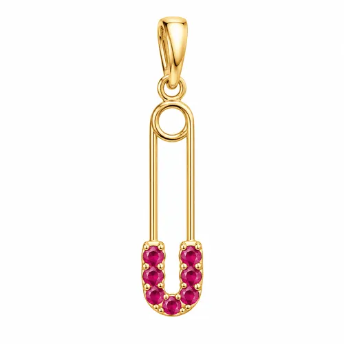 Pingente Alfinete em Ouro 18k com Ponto de Luz e Zircônias Coloridas