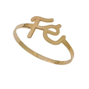 Anel Fé Fosco em Ouro 18k