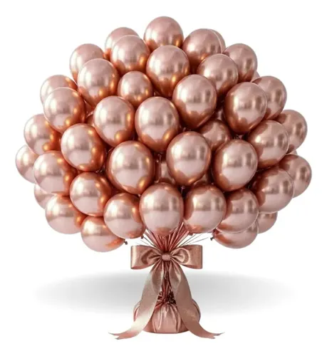 Kit 50 Un Balão Metalizado Bexiga Nº10 Festa Aniversário Rose Gold