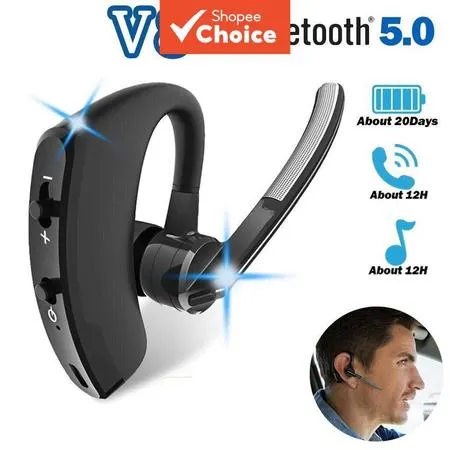 Fones de Ouvido V8 sem Fio Bluetooth 5.4 com Microfone HD Estéreo Negócios para Chamadas Viva-Voz Indolor Bateria de Lon