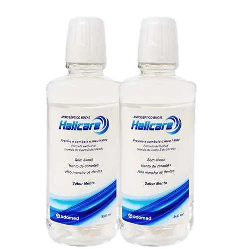 Kit Enxaguante Bucal Antisséptico Odomed Halicare 300ml 2 Unidades