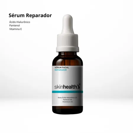 Sérum Facial Reparador 3 em 1 - Ácido Hialurônico 5% + Pantenol 5% + Vitamina C 1% Skinhealth 30ml