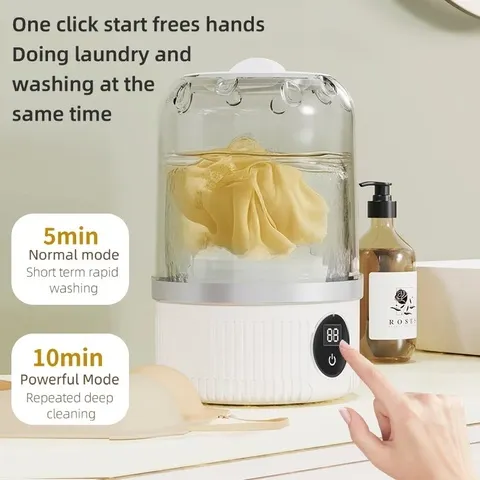 Mini máquina de lavar roupa elétrica doméstica para copos, roupas íntimas, meias, pequena máquina de lavar sem fio, máquina de lavar roupa para animais de estimação